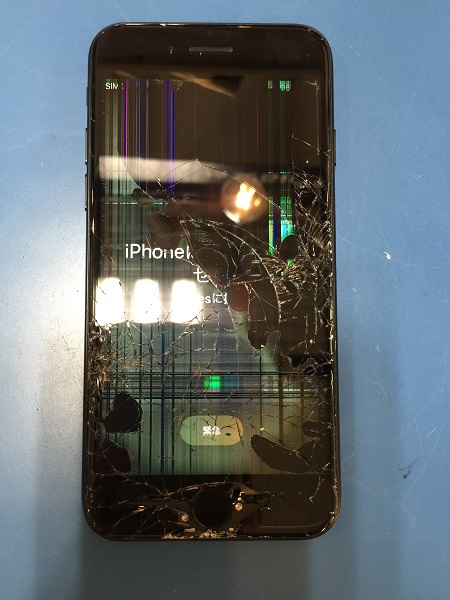 ガラスも液晶もボロボロ Itunesに接続 って出てるけど Iphone修理アイサポ あいさぽ 修理事例