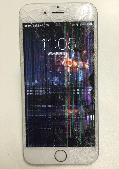 iPhone6画面液晶損傷