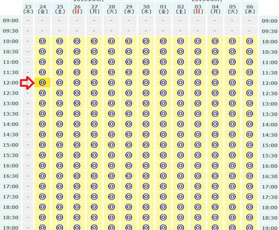 予約状況の確認