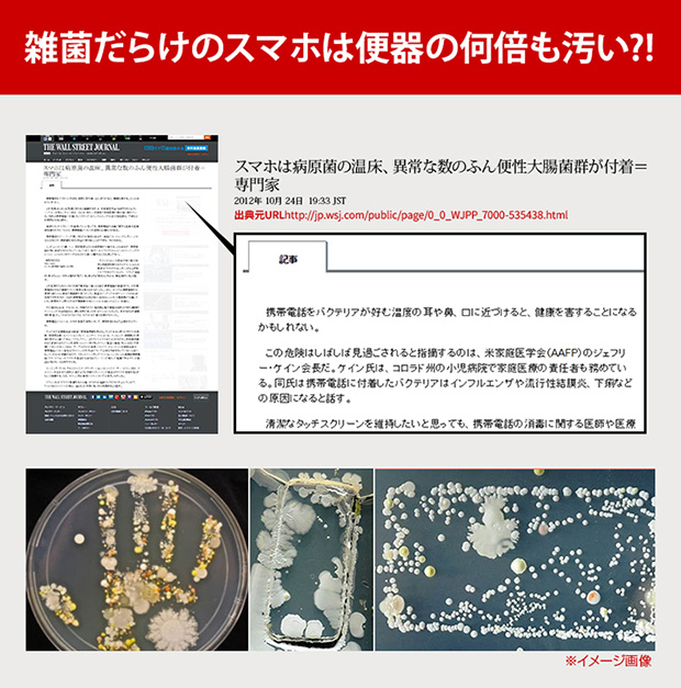 雑菌だらけのスマホは便器の何倍も汚い?!