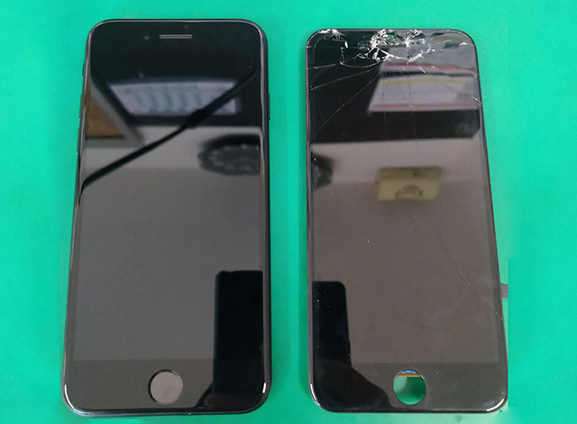 iPhone SE2 フロントパネル（ガラス）のひび割れ修理の修理事例
